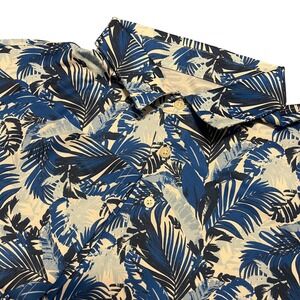 Southern Tide Mens XL Tropical Palm Leaf Print Polo Shirt Short Sleeve